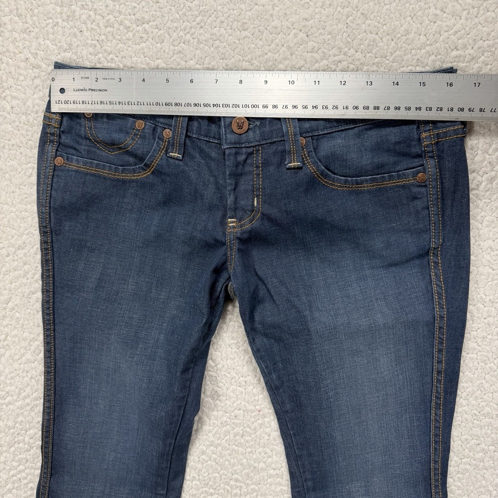 Frankie B Bootcut Jeans Women's 8 (32x30) USA Y2K Boho Western Flare Low Rise - Picture 10 of 14